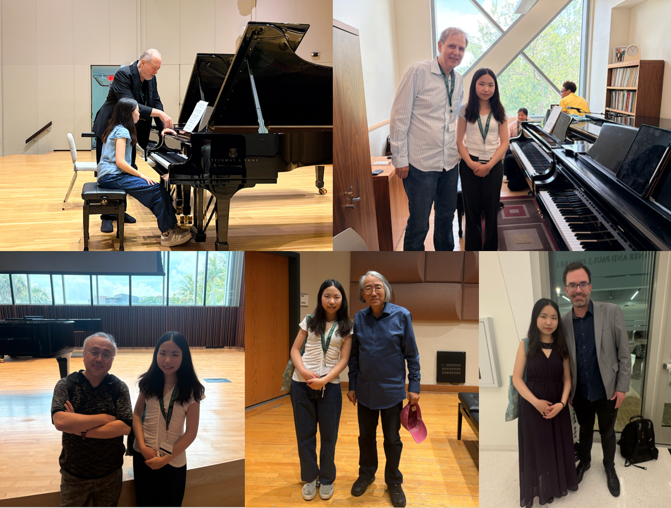 Meining Wu in master classes with faculty at the Texas State International Piano Festival and the Frost Chopin Academy & Festival